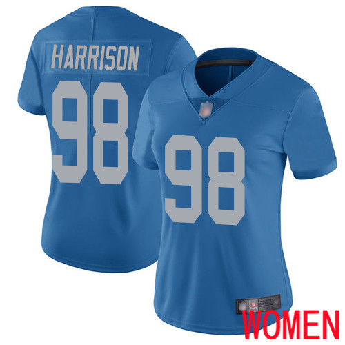 Detroit Lions Limited Blue Women Damon Harrison Alternate Jersey NFL Football #98 Vapor Untouchable->women nfl jersey->Women Jersey